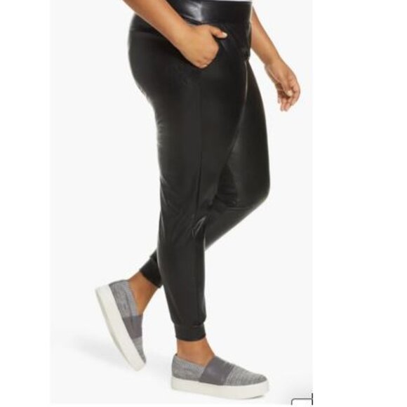 Faux Leather Jogger Pants - Picture 3 of 6